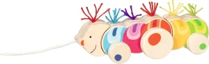 goki Papilio 54855 Wooden Caterpillar Pull Toy in Cute Caterpillar Design and Fun Caterpillar Trail, Ideal for Beginners to Practice Coordination, 25 cm x 6 cm x 9 cm, from 2 Years