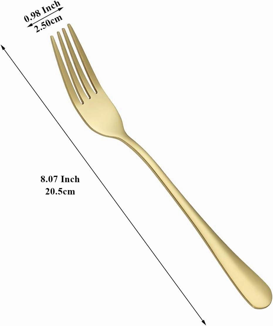 Gold Dinner Forks 24 Pieces, Stainless Steel Titanium Gold Plating Table Forks for Home, Restaurant, Wedding, Parties, Events, Daily Use