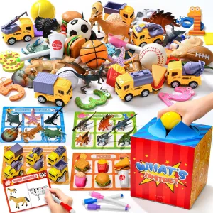 Golray Montessori Sorting Toys for Toddlers Matching Game, 70pcs Animal Vehicle Food Ball & Mystery Box & Paint, Preschool Learning Activities Educational Gift Speech Therapy Toys for 3 4 5 Years Old