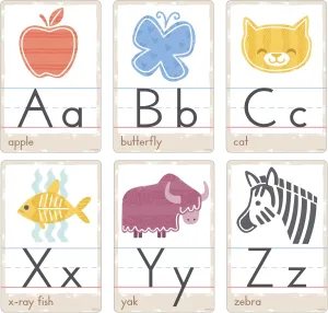 Good Nature Alphabet Cards Learning Set by Trend, 32 Decorative Cutout Pieces for Teaching Letters and Phonics