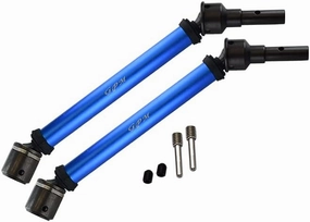 GPM For Traxxas E-Revo 2.0 VXL Brushless (86086-4) Upgrade Parts Aluminum Body & Steel Joint Adjustable Front/Rear CVD Shaft - 1Pr Set Blue