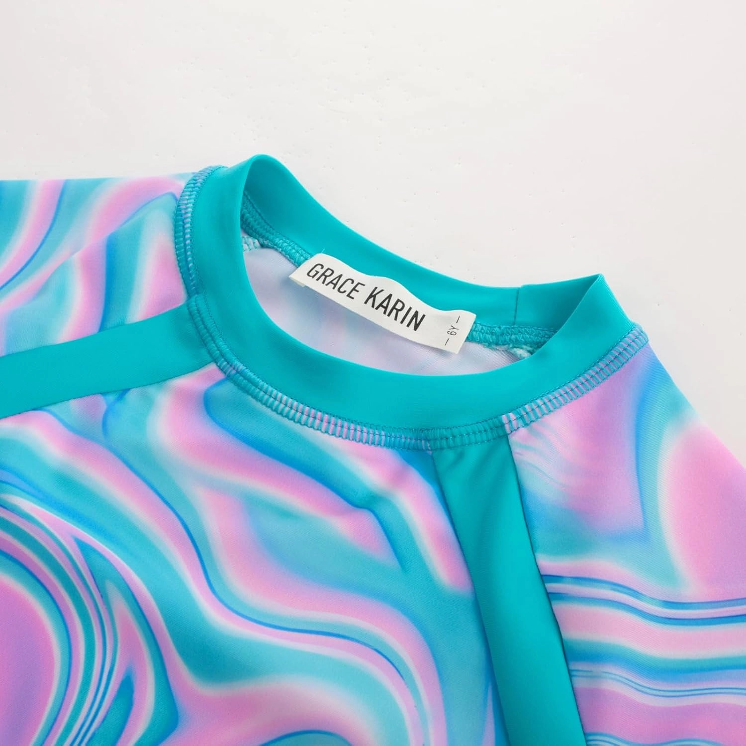 GRACE KARIN Girls Swimsuit Long Sleeve Rashguard Set 2-Piece Bathing Suit 6-12Y