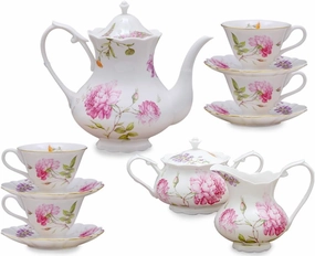 Grace Teaware 11-Piece Porcelain Tea Set Dahlia