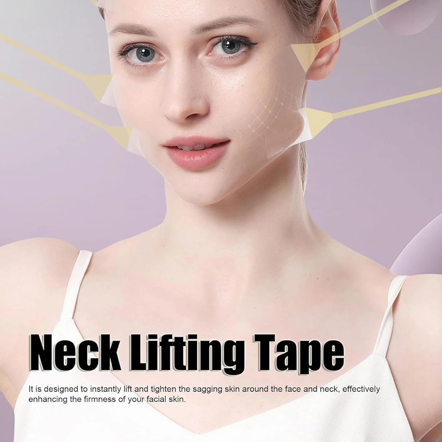 Graceiful Instant Lift Neck Tape, Repertoireof Face Neck Lifting Tape, Lift Strap Patch Tightening Tapes, 4PCS Elastic Bands 20PCS Replacement Tapes (3 Set-60Pcs)