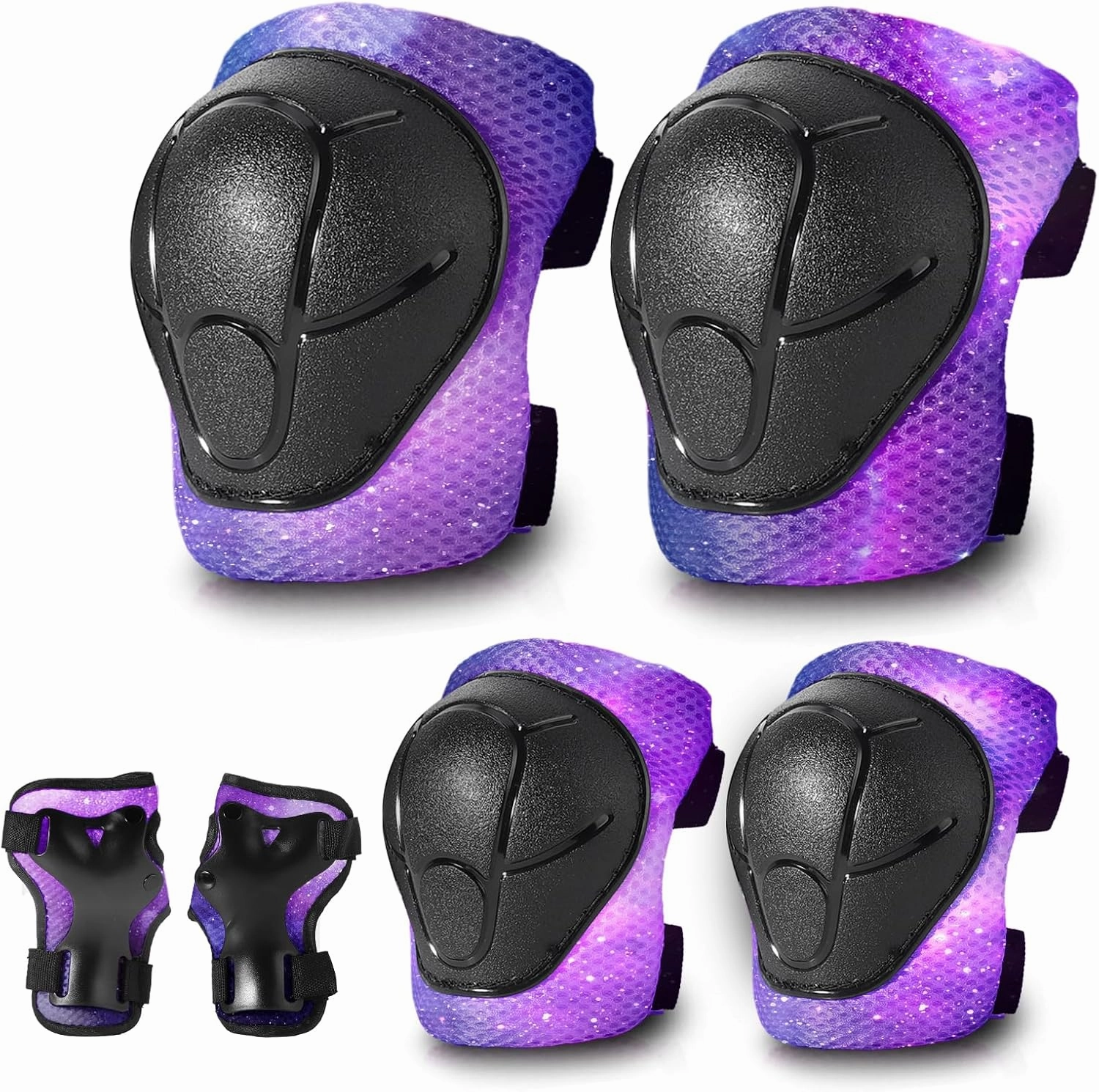 Gradient Color Kids Protective Gear Set Knee Pads for Kid 2-14 Years,W/ Adjustable Strap Kids/Youth Knee Pads Elbow Pads Wrist Guards Set for Inline Roller Skates,Cycling,BMX Bike,Skateboard,Scooter