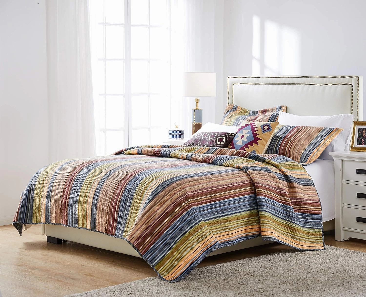 Greenland Home 100% Cotton Fashion Quilt Collection, Prewashed, Reversible Quilt Set, 2-Piece Twin/XL, Katy