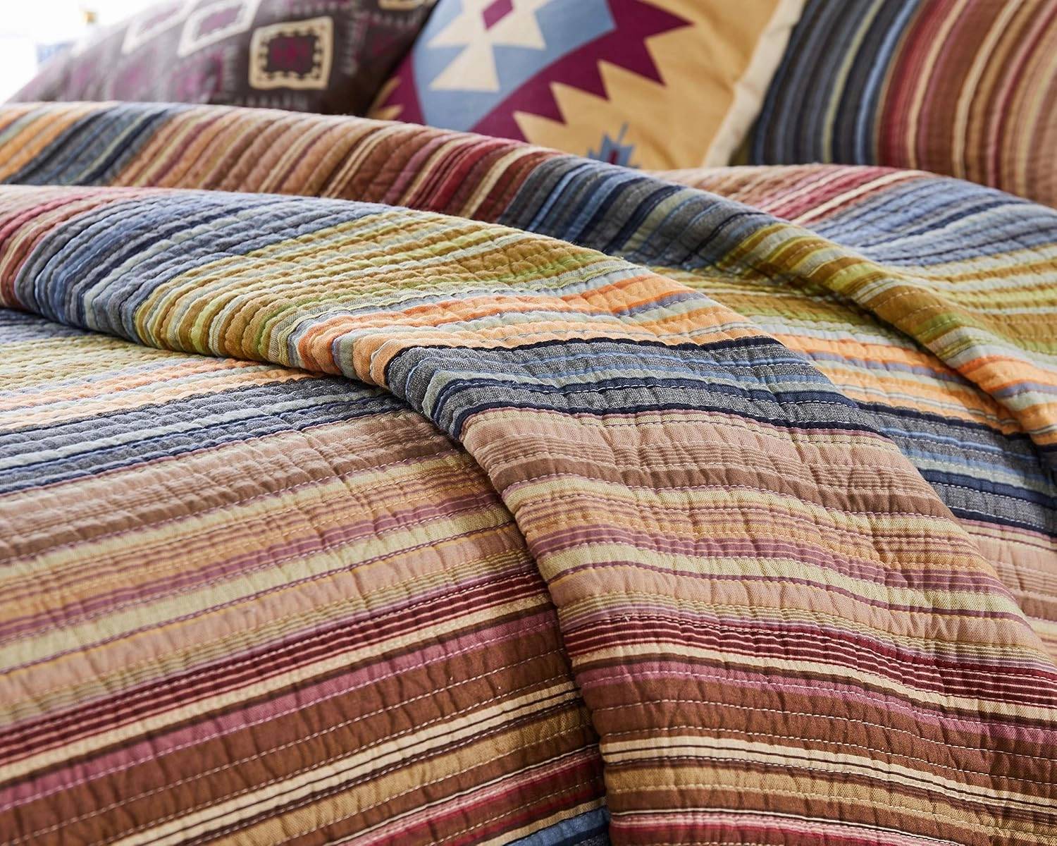Greenland Home 100% Cotton Fashion Quilt Collection, Prewashed, Reversible Quilt Set, 2-Piece Twin/XL, Katy