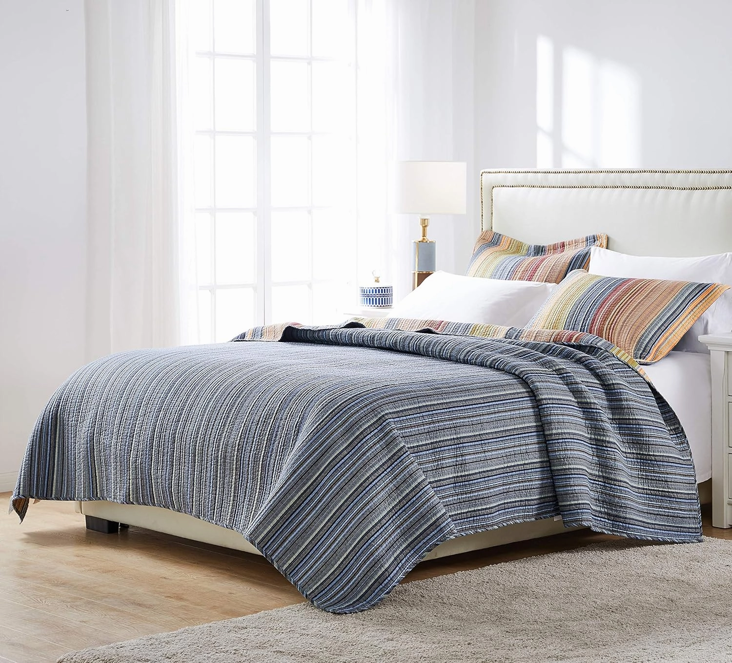 Greenland Home 100% Cotton Fashion Quilt Collection, Prewashed, Reversible Quilt Set, 2-Piece Twin/XL, Katy