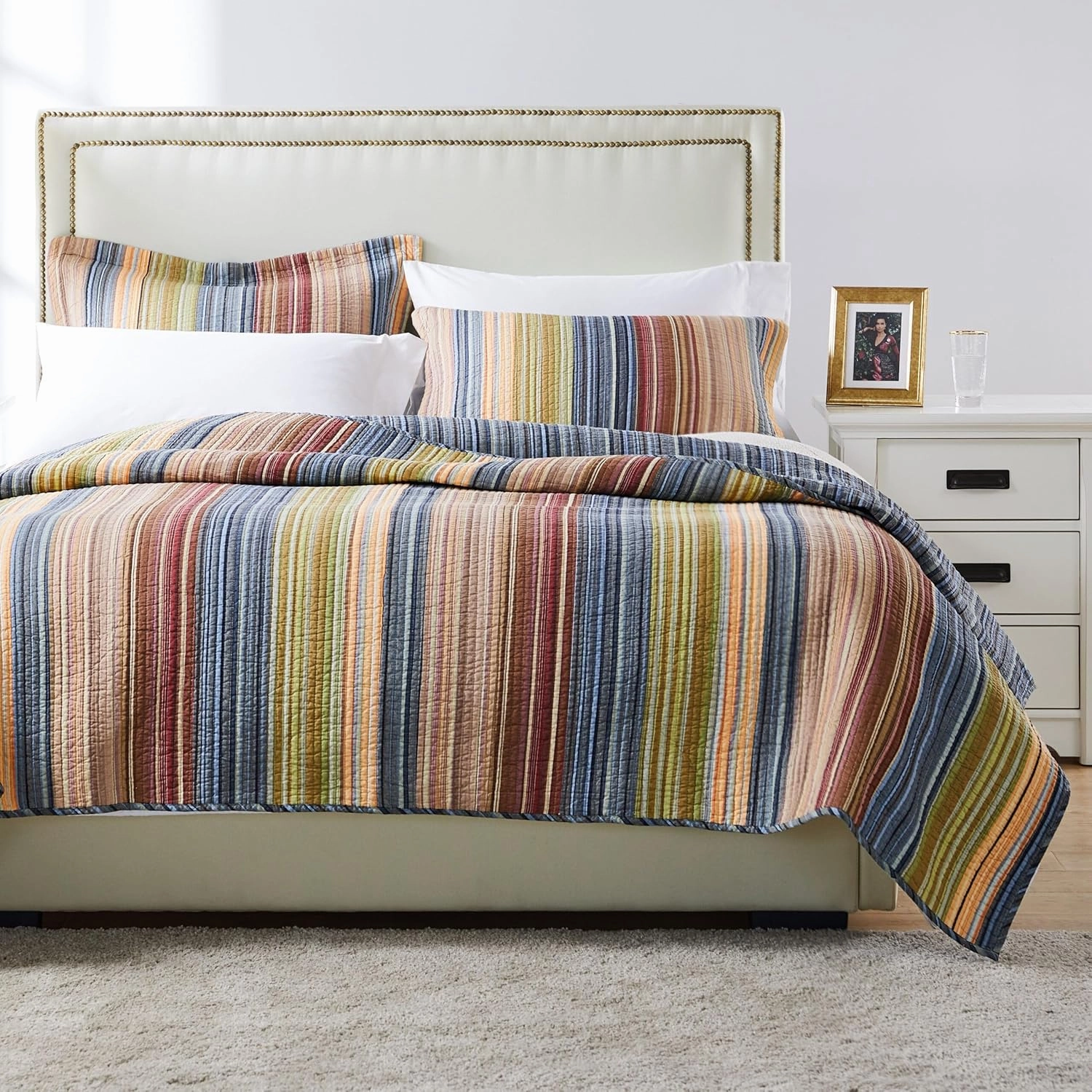 Greenland Home 100% Cotton Fashion Quilt Collection, Prewashed, Reversible Quilt Set, 2-Piece Twin/XL, Katy