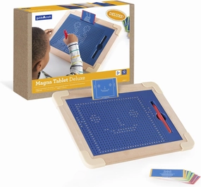 Guidecraft Magna Tablet Deluxe with 10 Double-sided Design Cards - Tracing Board for Kids, Preschool STEM Learning & Educational Toy