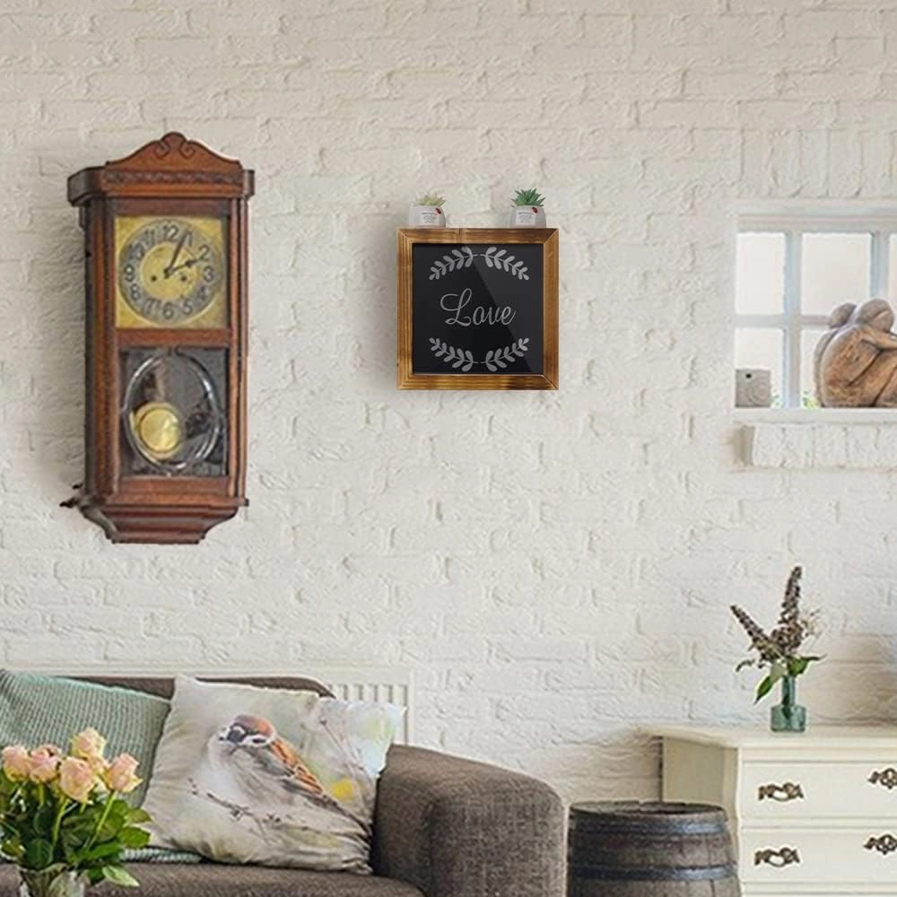 Gun Secret Concealment Furniture Decor for Pistols Handgun Wall Safe, Wooden Gun Storage Box w/Picture Frame