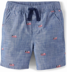 Gymboree,Boys,and Toddler Pull On Shorts,12,Citrus Chambray