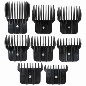 Hair Clipper Guards Set Fit for Wahl Detailer/for Andis T Outliner/for Andis D8/ for BaByliss PRO Replacement - 1/32" to 11/4", 8 Pieces Set, Black