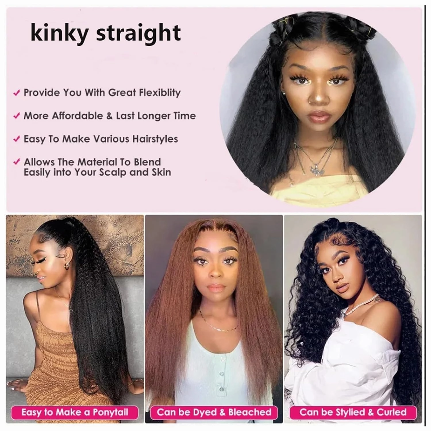 Hair Extensions Kinky Straight Clip in Hair Extensions 8-26" Thick Brazilian 100% Remy Hair Natural Black 8 Pieces with 20 Clips 120g/160g per Set Fit For Full Head Hair Pieces(8inches,120g/Set)