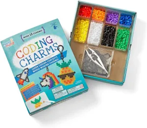 hand2mind Coding Charms, Coding for Kids 8-12, Fuse Bead Iron Craft Kit, Make Your Own Keychain, Coding Kits for Students, Computer Programming for Kids, STEM Activities, Educational Science Kits