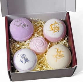 Handmade Bath Bombs Gift Set 5pcs, Scented with Essential Oils, Gift for Women