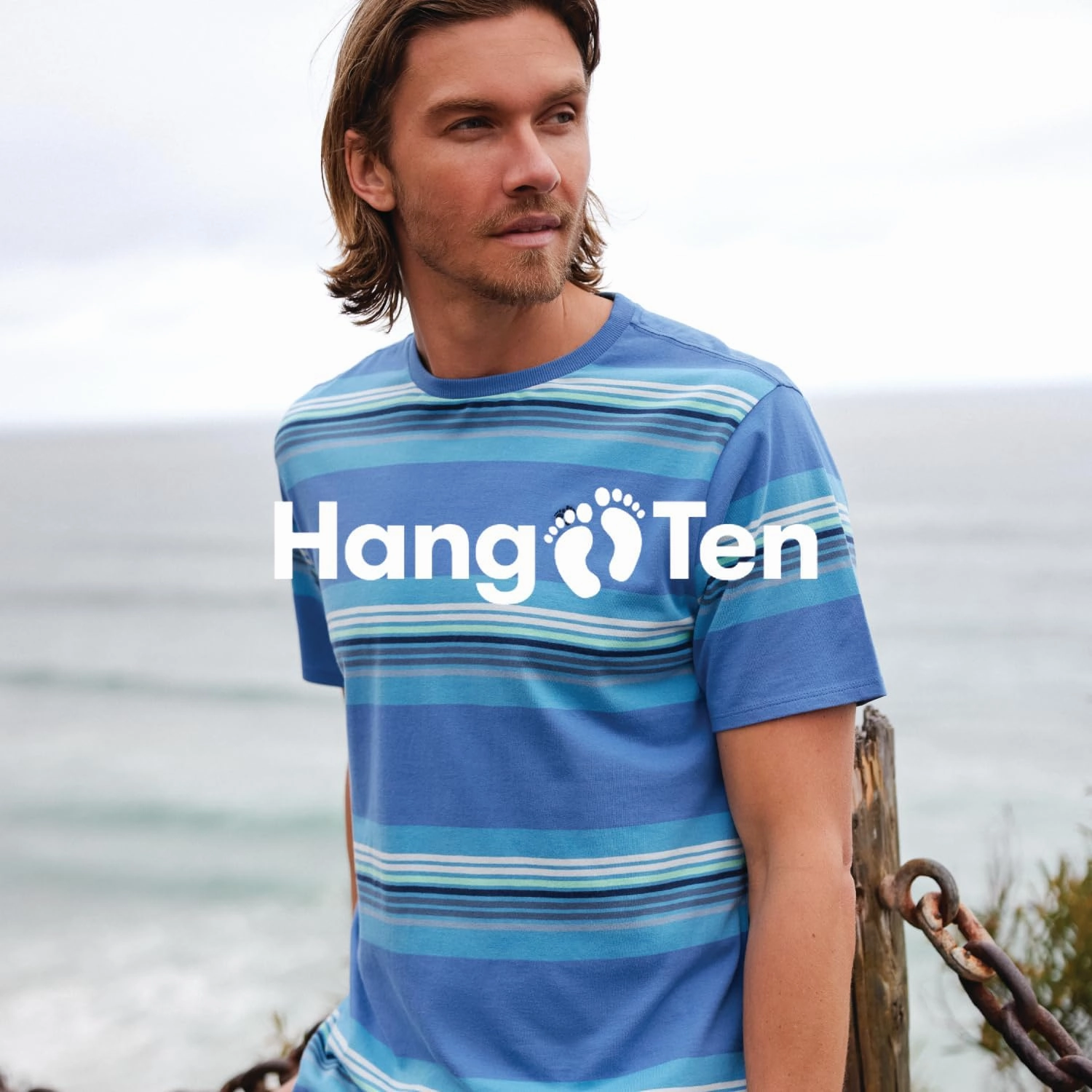 Hang Ten Mens Solid Knit T-Shirt - Casual Shirts for Men - Vintage Inspired Short Sleeve Knit Tee