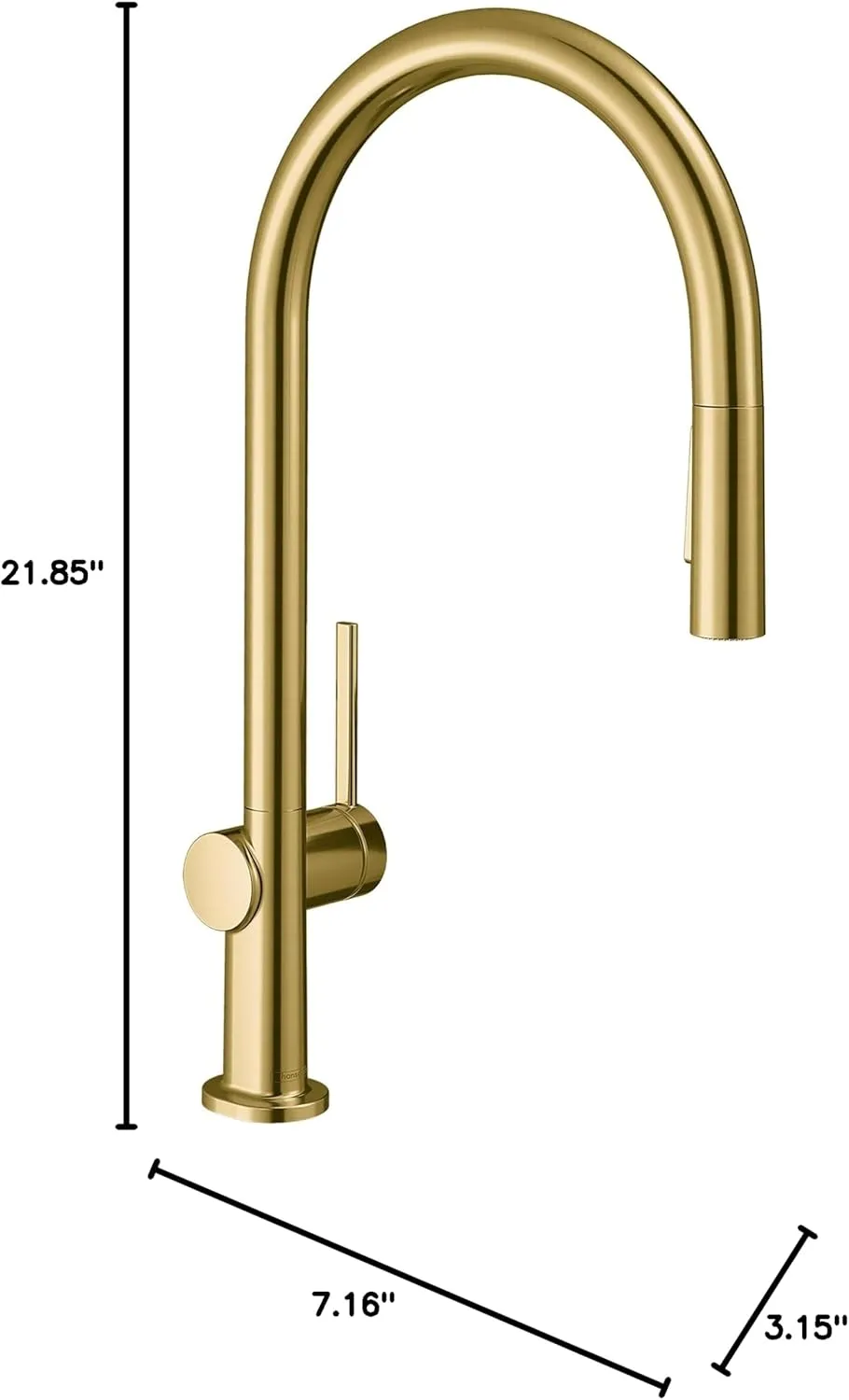 hansgrohe Talis N Gold High Arc Kitchen Faucet, Kitchen Faucets with Pull Down Sprayer, Faucet for Kitchen Sink, Magnetic Docking Spray Head, Brushed Gold Optic 72800251
