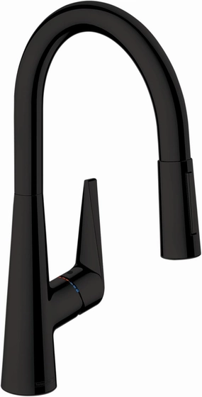 hansgrohe Talis S Black High Arc Kitchen Faucet, Kitchen Faucets with Pull Down Sprayer, Faucet for Kitchen Sink, Magnetic Docking Spray Head, Matte Black 72813671