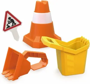 Hape Construction Sand Toy Set | Toy Set with Bucket, Shovel, Cone and Sign, for Children Ages 3  Years
