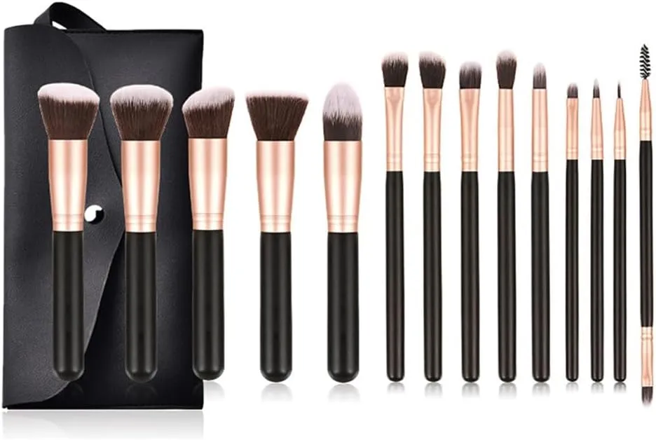 HBJWOV 14 Pcs Cosmetic Brush Sets Brush Rose Gold Cosmetic Brush Makeup Tools Eye Shadow Brush Powder Brush