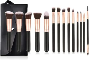 HBJWOV 14 Pcs Cosmetic Brush Sets Brush Rose Gold Cosmetic Brush Makeup Tools Eye Shadow Brush Powder Brush