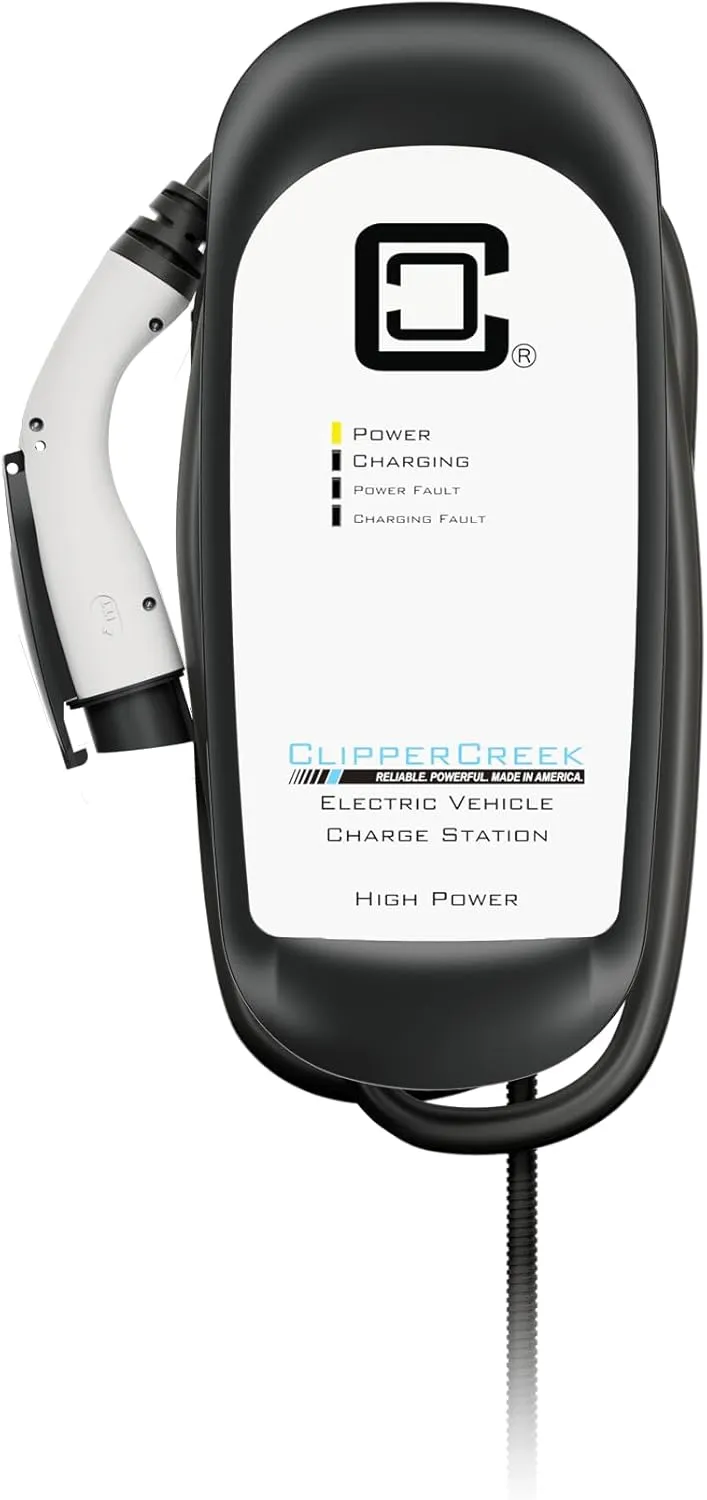 HCS-60 Level 2 EV Charger - 48A, Hardwired, 11.5 kW, NEMA 4 Outdoor-Rated Enclosure, 25ft Cable, ETL Listed, Energy Star Certified, Compatible with All EVs, 3-Year Warranty