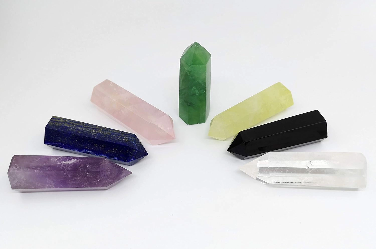 Healing Crystal Wands Point Faceted Prism Bars for Reiki Chakra Meditation Therapy Deco