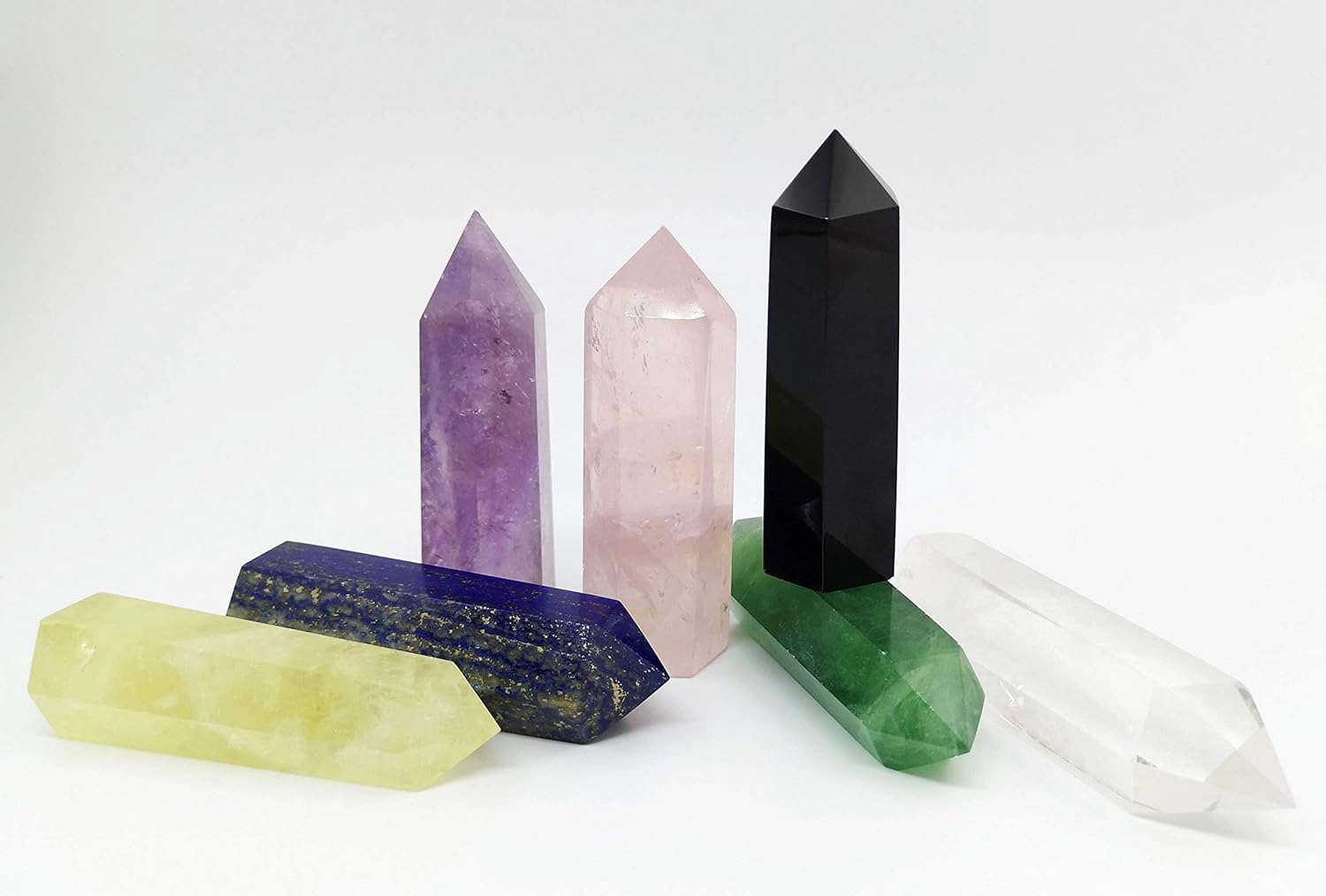 Healing Crystal Wands Point Faceted Prism Bars for Reiki Chakra Meditation Therapy Deco