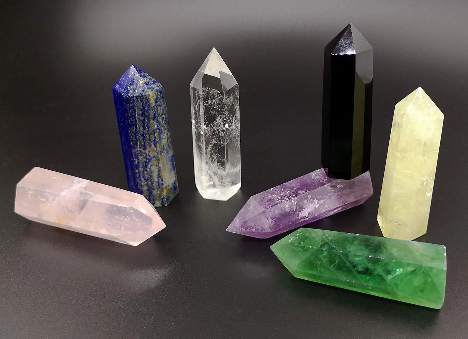 Healing Crystal Wands Point Faceted Prism Bars for Reiki Chakra Meditation Therapy Deco