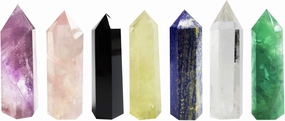 Healing Crystal Wands Point Faceted Prism Bars for Reiki Chakra Meditation Therapy Deco