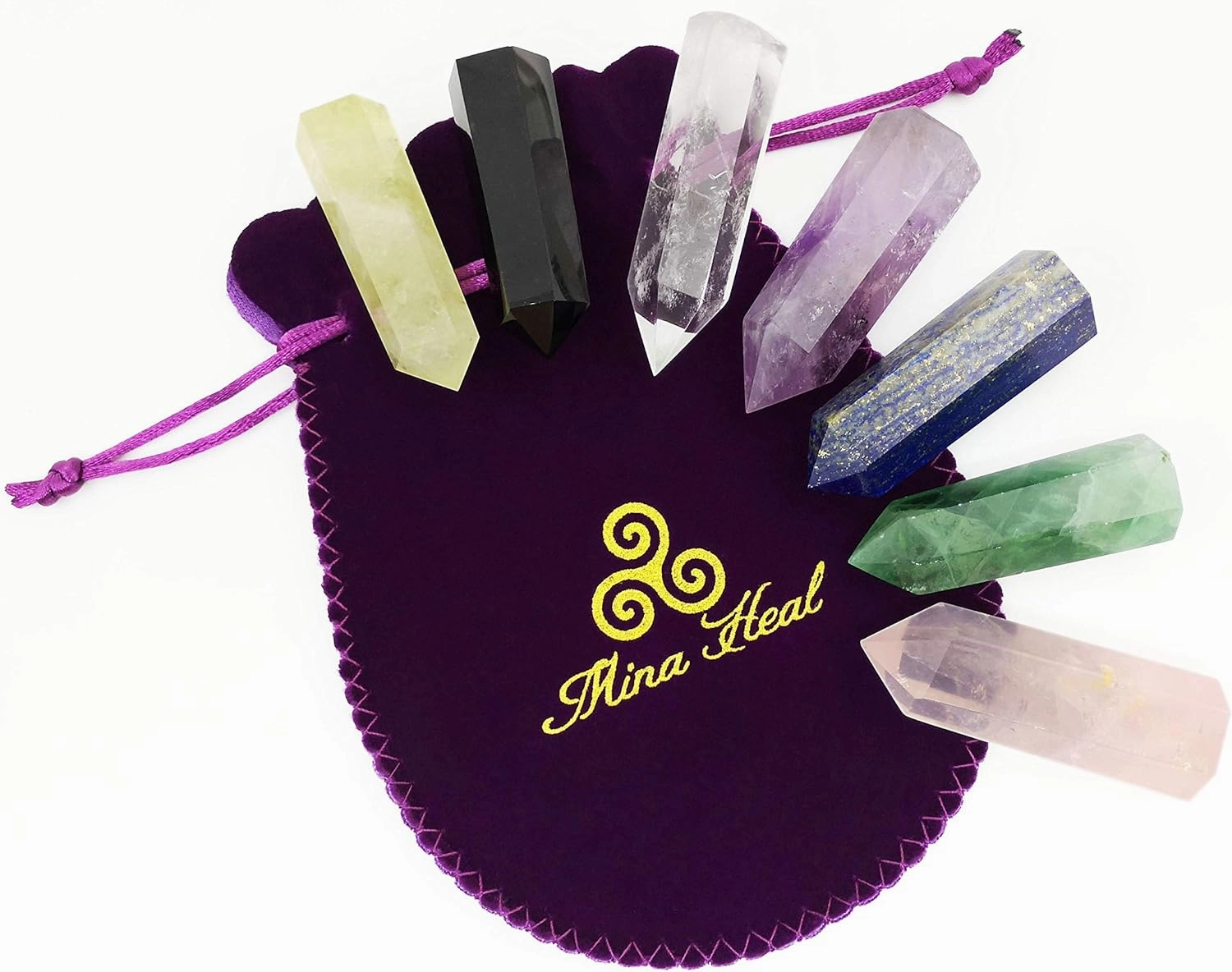 Healing Crystal Wands Point Faceted Prism Bars for Reiki Chakra Meditation Therapy Deco