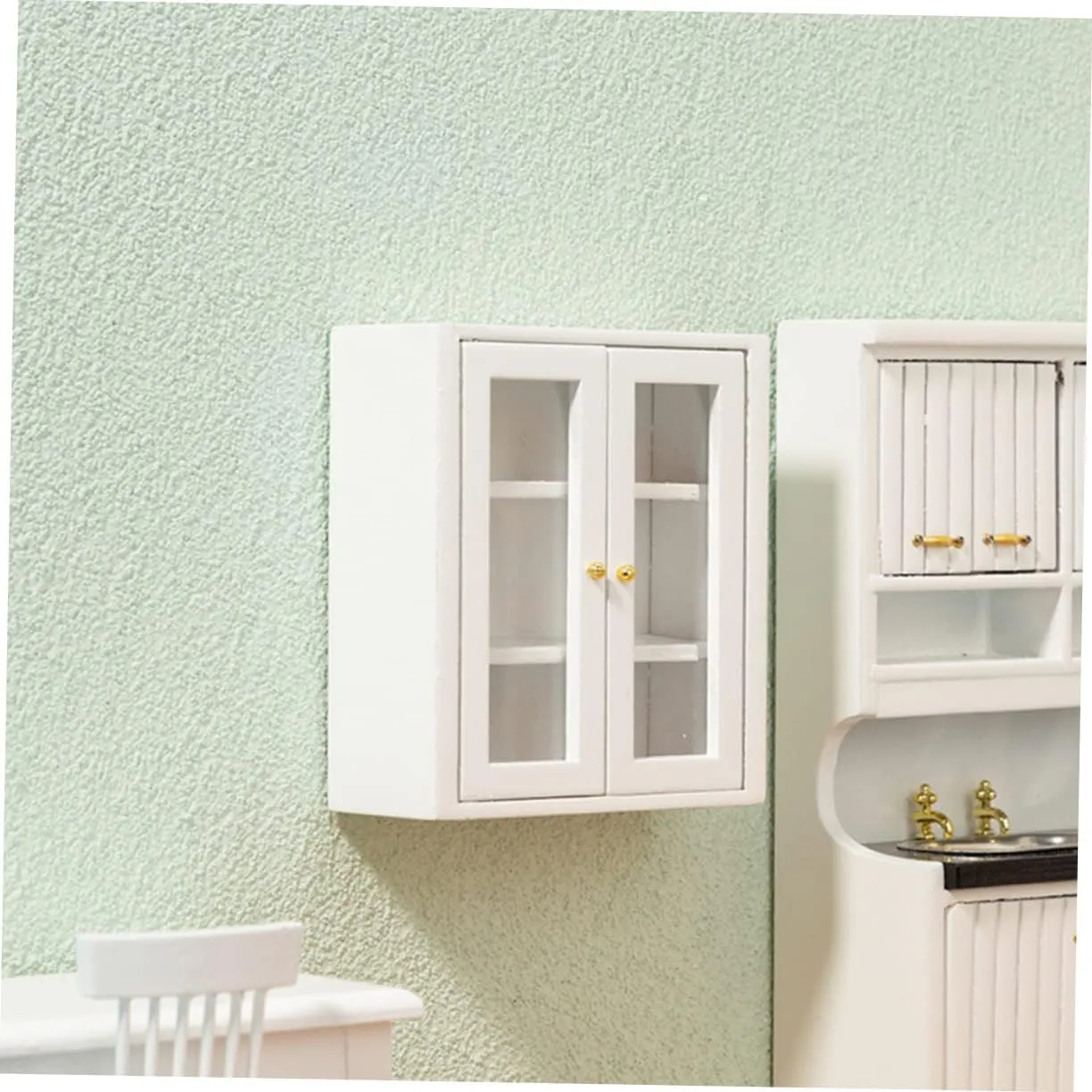 HEMOTON 2pcs Miniature Cabinet Model Tiny House Adornment for Dollhouse Decoration Space Accessory with Unique Design for Miniature Scene Models and
