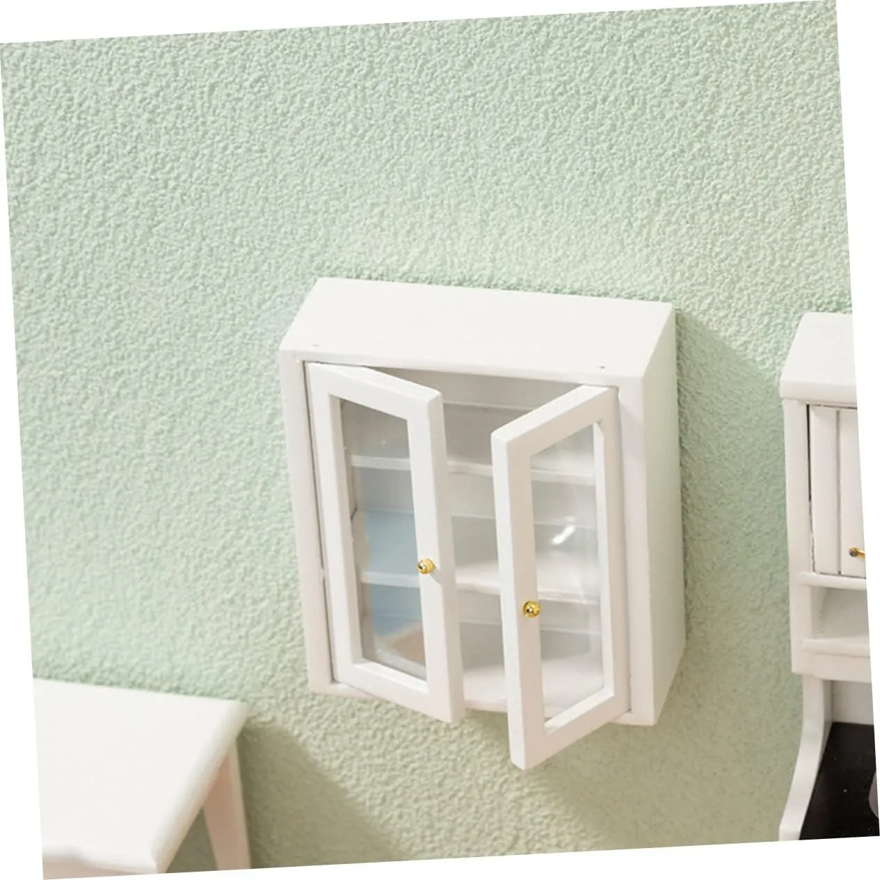 HEMOTON 2pcs Miniature Cabinet Model Tiny House Adornment for Dollhouse Decoration Space Accessory with Unique Design for Miniature Scene Models and