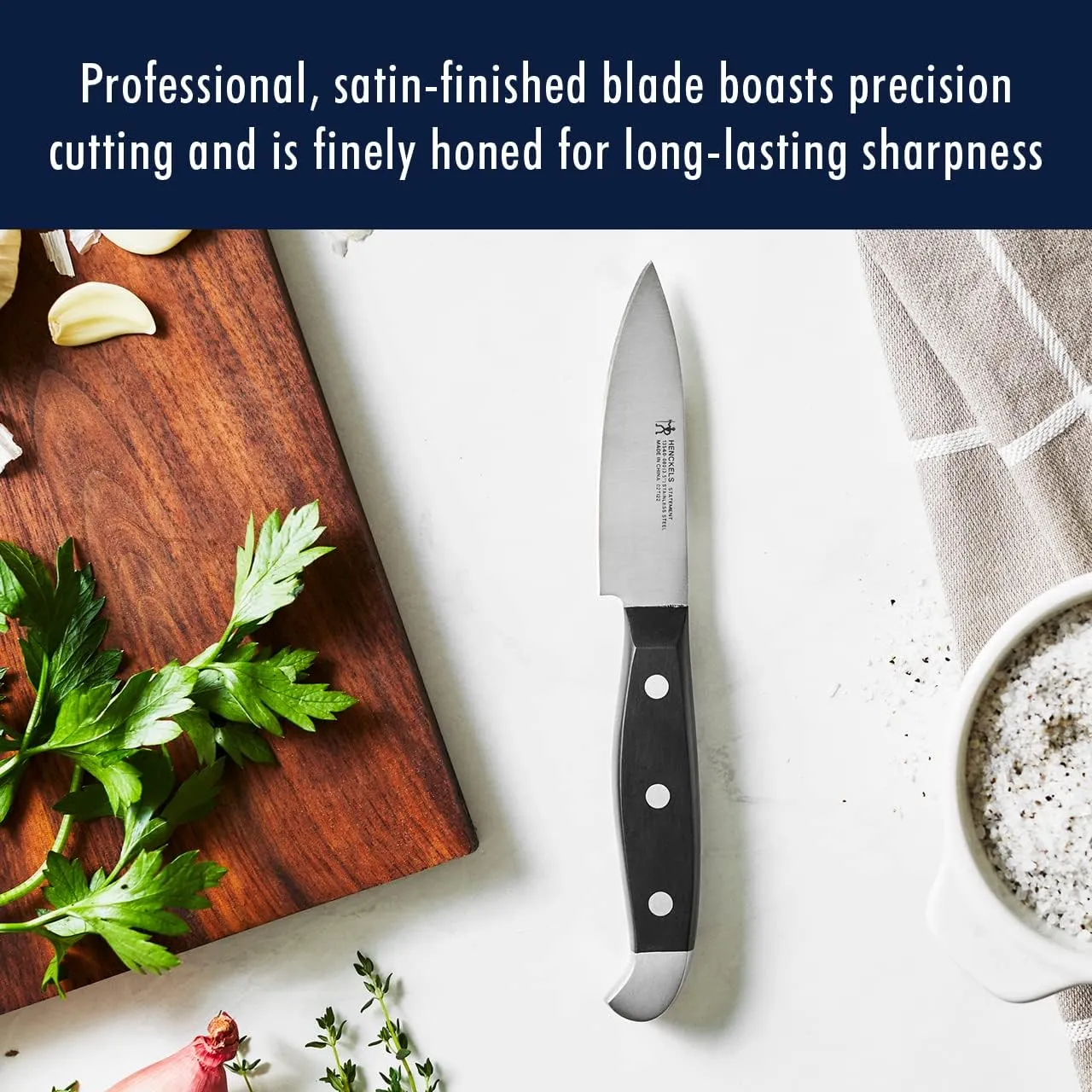 HENCKELS Premium Quality 12-Piece Statement Knife Set with Block, Razor-Sharp, German Engineered Informed by over 100 Years of Masterful Knife Making, Lightweight and Strong, Dishwasher Safe