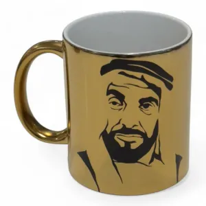 HH Sheikh Zayed Black Classic Gold Mug
