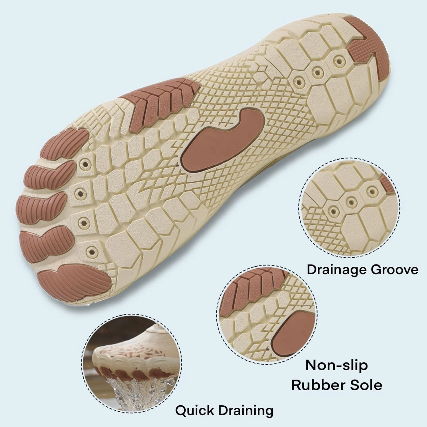 Hike Barefoot Water Shoes for Women Men, Barefoot Shoes with Wide Toe Box, Non-Slip & Quick Dry Breathable Aqua Socks for Beach Pool Aqua Swim Surf Hiking Walking Shoes