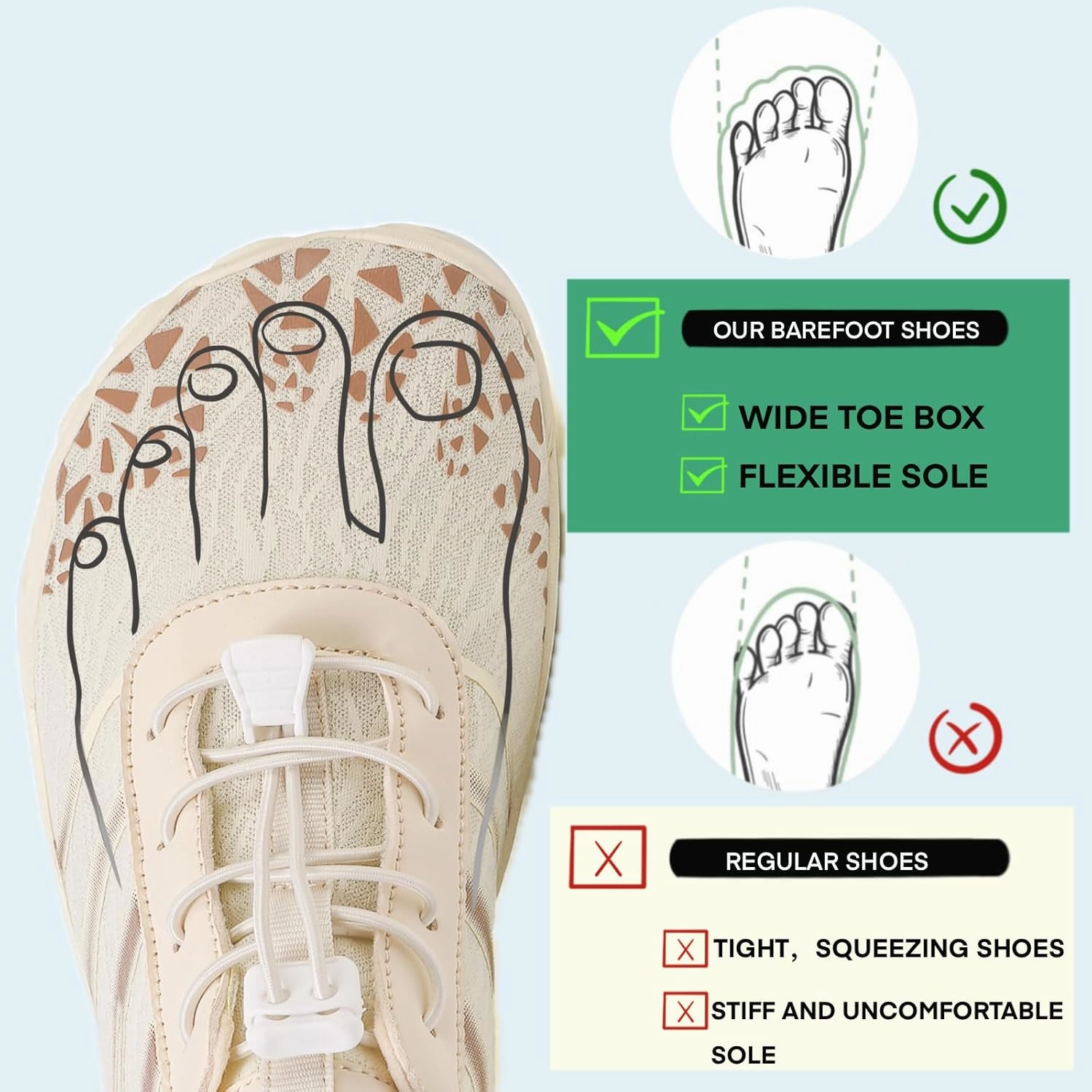 Hike Barefoot Water Shoes for Women Men, Barefoot Shoes with Wide Toe Box, Non-Slip & Quick Dry Breathable Aqua Socks for Beach Pool Aqua Swim Surf Hiking Walking Shoes