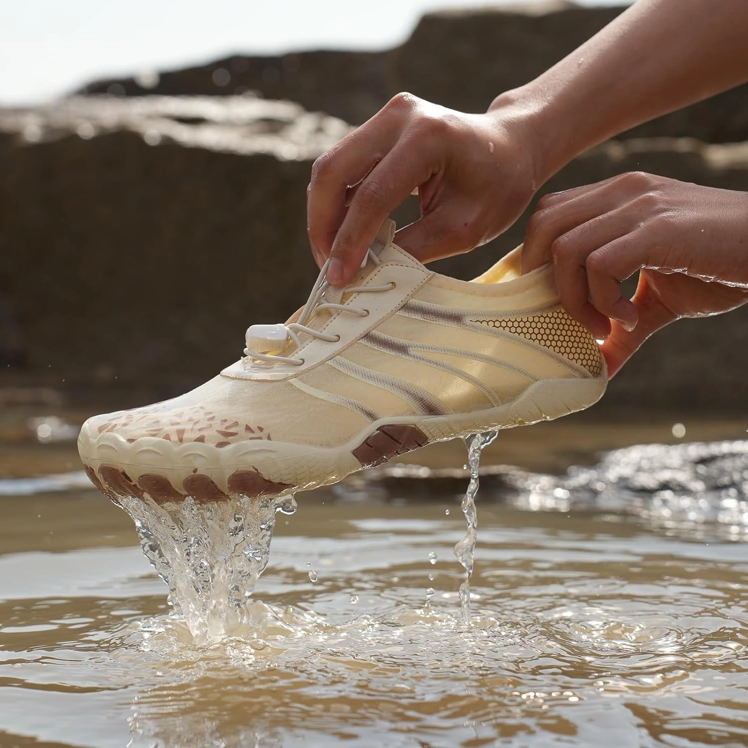 Hike Barefoot Water Shoes for Women Men, Barefoot Shoes with Wide Toe Box, Non-Slip & Quick Dry Breathable Aqua Socks for Beach Pool Aqua Swim Surf Hiking Walking Shoes
