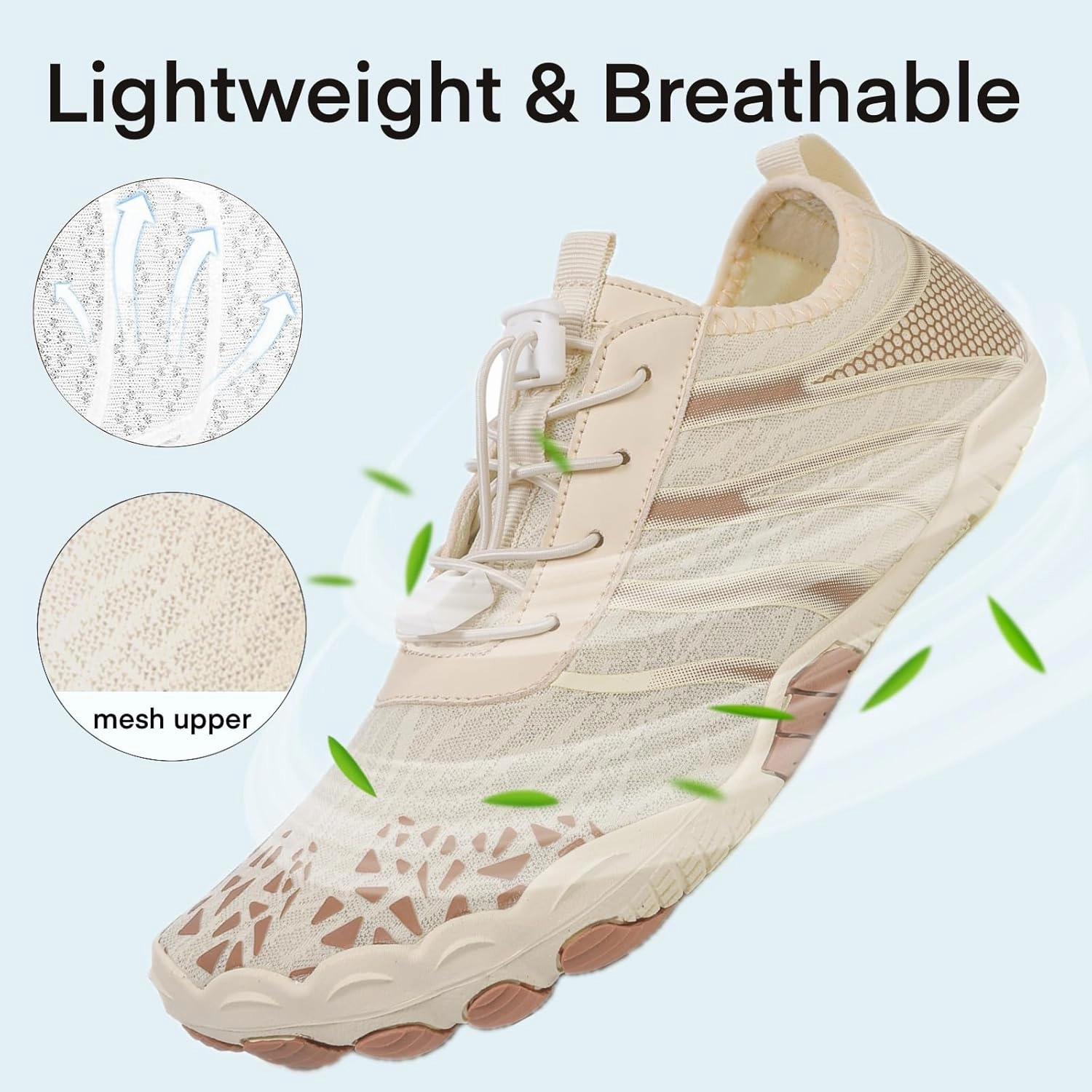 Hike Barefoot Water Shoes for Women Men, Barefoot Shoes with Wide Toe Box, Non-Slip & Quick Dry Breathable Aqua Socks for Beach Pool Aqua Swim Surf Hiking Walking Shoes