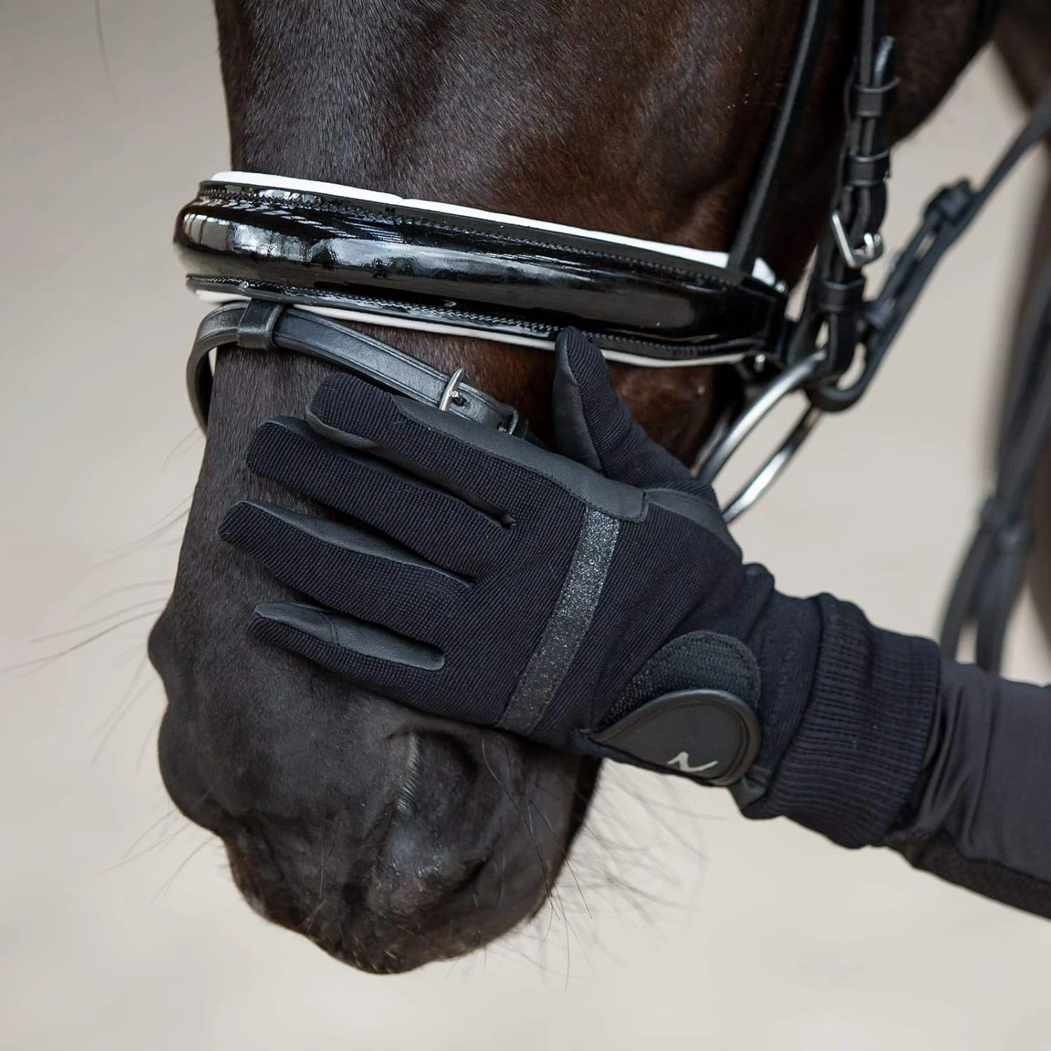 HORZE Grayson Classic Leather Ergonomic Snaffle Dressage Bridle with Detachable Flash