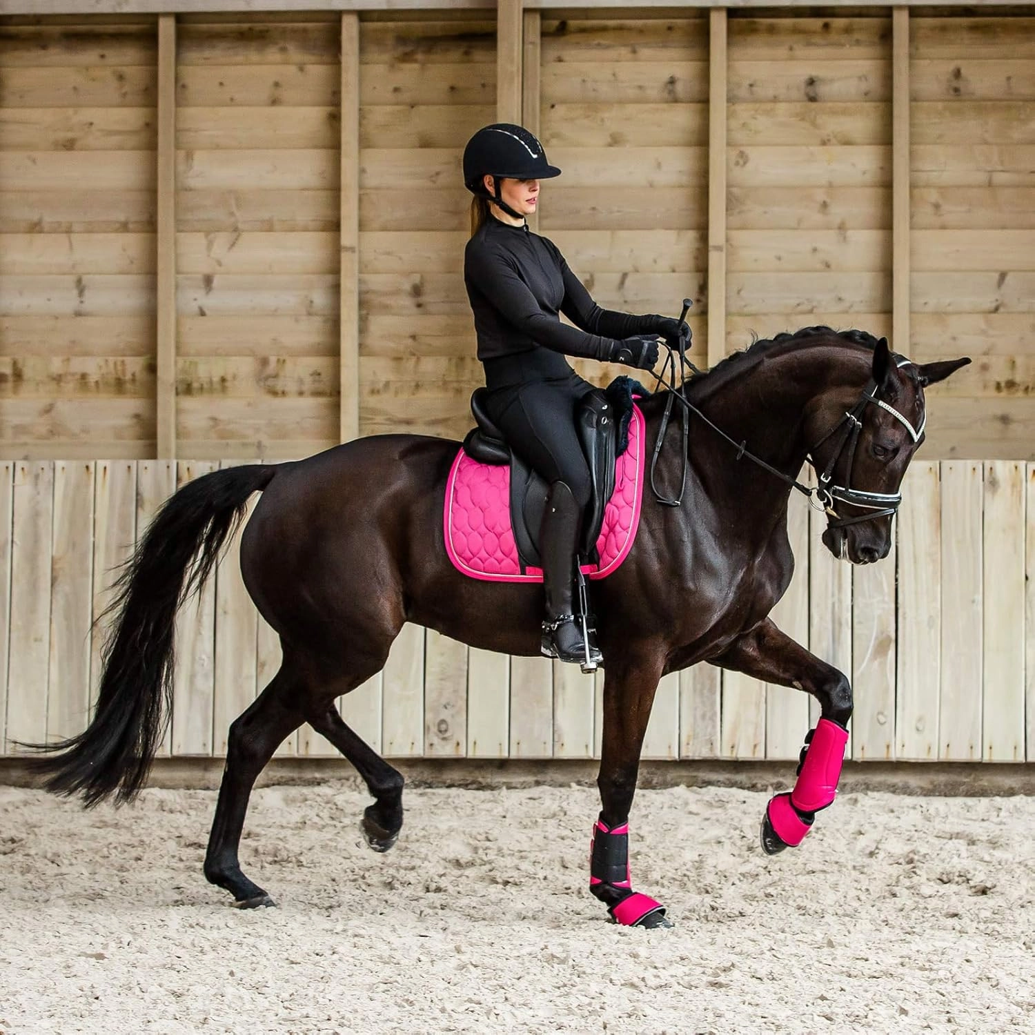 HORZE Grayson Classic Leather Ergonomic Snaffle Dressage Bridle with Detachable Flash