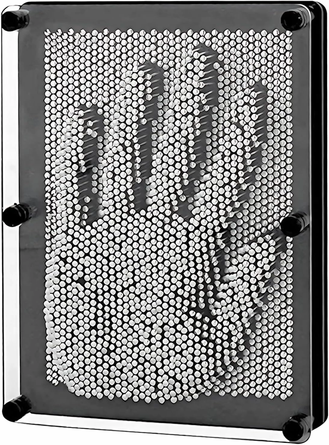 Hsxfl Classic 3D Metal Pin Art Toy - 8in x 6in 3D Large Size Pin Art Board for Kids or Adults (Silver)