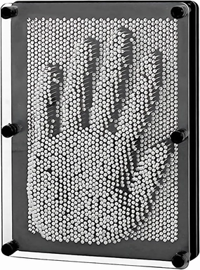 Hsxfl Classic 3D Metal Pin Art Toy - 8in x 6in 3D Large Size Pin Art Board for Kids or Adults (Silver)
