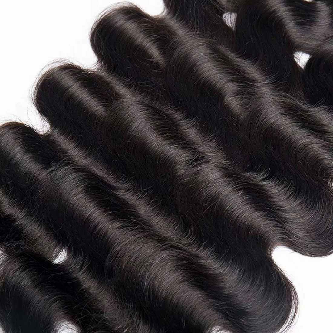 Human Hair Bundles Natural Black Color Body Wave Brazilian Unprocessed Virgin Human Hair Quick Weave Extensions (18 20 22 Inch Natural Body Wave)