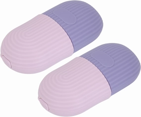Ice Cube Roller Massager, 2 Pcs Portable Reusable Shrink Pore Easy to Use Cold Tolerance Soft Ice Facial Roller for Women for Home (Purple)