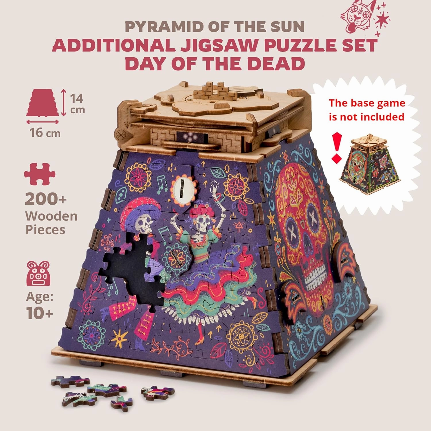 iDventure Cluepuzzle Expansion Day of The Dead | Wooden Puzzle with 200  Pieces | Escape Room Game | Gift Box | 4 Designs | Puzzle Size 20x12 cm | Wooden Puzzles for Adults and 10  | Gift | Hobby