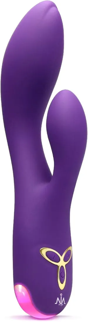 IMO Vibrating Rabbit G-spot Vibrator Vagina Clitoris Stimulation Dildo Massager - Upgraded Powerful Dual Motors with Magnetic Charge and Multicolored Light - Adult Sex Toys for Women or Couples