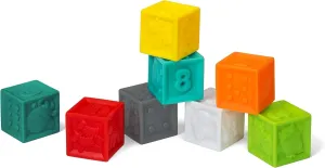 Infantino Squeeze and Stack Block Set - Colorful Textured Soft Blocks, Includes Numbers, Animals and Shapes, Ages 6 Months  