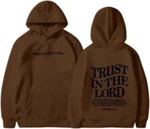 Inspirational for Women Jesus Sweatshirts Comfort Sweatshirt Christian Hoodies Pull Over Trust In The Lord Christ